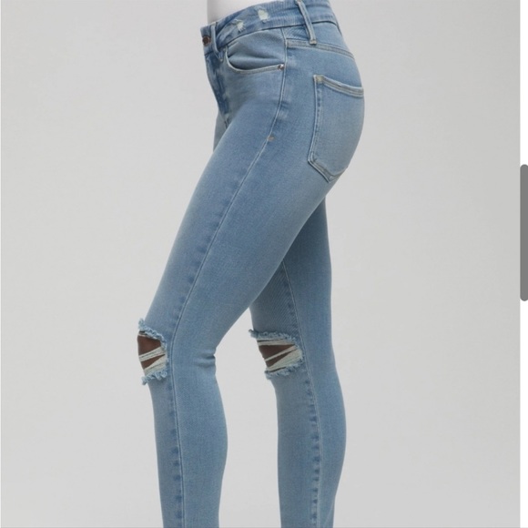 Good American Good Legs Cropped Distressed Skinny Jeans in Blue 523 sz 4/ 27 - Picture 16 of 16